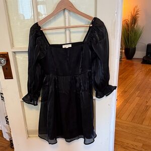 babydoll black mini dress